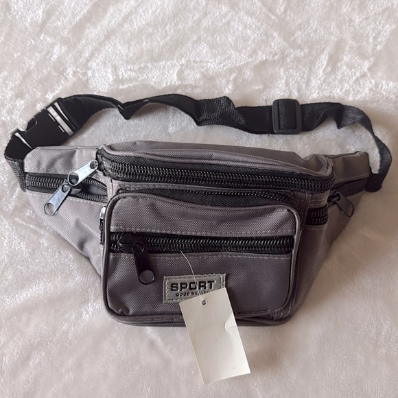 sport Handbags - Gray black fanny pack